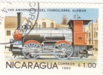 Stamps Nicaragua -  150 aniversario del ferrocarril aleman