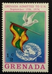 Sellos de America - Granada -  Bandera Grenada y símbolo ONU