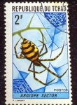 Stamps : Africa : Chad :  insectos