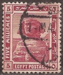 Stamps : Africa : Egypt :  Esfinge   1914 5 millieme