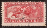 Stamps Spain -  Angel y Caballos Urgente  1933 20 cents
