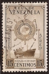 Stamps : America : Venezuela :  1er Aniversario de la Flota Mercante Grancolombiana 1948 aéreo 15 centimos 