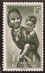 Stamps : Africa : Morocco :  IFNI - Madre e hijo  1954 15 cents