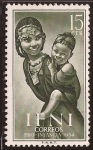 Sellos de Africa - Marruecos -  IFNI - Madre e hijo  1954 15 cents