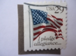Stamps United States -  Bandera - I pledge allegiance..