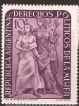 Sellos de America - Argentina -  Derechos Políticos de la mujer  1951 10 centavos