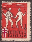 Stamps Spain -  Pro-Tuberculosos. Felices Pascuas 1956  sin valor facial