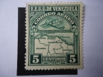 Sellos de America - Venezuela -  E.E.U.U. de Venezuela - Mapa.