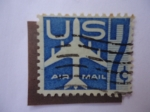 Stamps United States -  Air Mail 1952-1967- Serie:Shilhoutte of Jet Airlines.