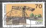 Sellos de Europa - Alemania -   monumentos Ingeniería, Puente levadizo / bloqueo Altfriesack (DDR).