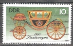 Stamps Germany -  Carruajes históricos, entrenador de estado en 1790 (DDR).