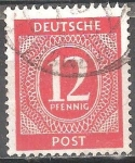 Stamps Germany -  Numeral/Zonas estadounidenses, británicos y rusos.