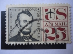 Stamps United States -  Abraham Lincoln - Del Pueblo por el pueblo pora el por el pueblo - Op ther people by the people for 