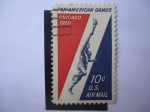 Stamps United States -  III jueagos-Chicago 1959 - Pan American Games.