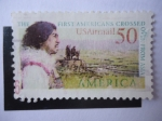 Stamps United States -  Los primeros Americanos cruzaron desde Asia