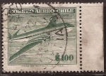 Stamps : America : Chile :  Avión Comet  1955 Aéreo 100 pesos