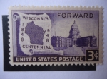 Sellos de America - Estados Unidos -  Wisconsin Centennial 1848-1948 - Forward.