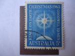Stamps Australia -  Navidad - Christmas 1963 - Paz en la tierra a los hombres de buena voluntad.