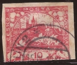Stamps Czechoslovakia -  Castillo de Hradcany en Praga  1918 10 halir