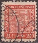 Stamps Czechoslovakia -  Escudo nacional  1929 20 halir