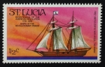 Stamps America - Saint Lucia -  Buque de guerra 