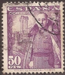 Stamps Spain -  Franco y el Castillo de la Mota  1948  50 cents