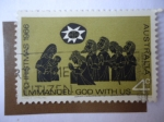 Sellos de Oceania - Australia -  Emmannuel - Dios con nosotros - God with us. Christmas 1966..