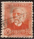 Stamps Spain -  Nicolás Salmerón- No Expendido  1938 50 céntimos