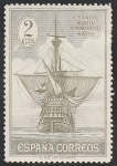 Stamps Spain -  Descubrimiento de América, Nao Santa María