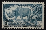 Stamps Africa - Central African Republic -  Rinoceronte negro y Pitón 