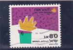 Stamps Israel -  ilustración de una mano