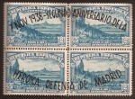 Sellos del Mundo : Europa : Espa�a : II Aniversario Defensa de Madrid  1938  bloque 4 sellos 45 cents + 2 ptas
