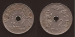 monedas del Mundo : Europa : Espa�a :  25 céntimos 1937