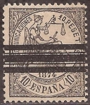 Stamps : Europe : Spain :  Alegoría de la Justicia  1874  10 ptas