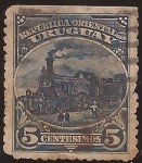 Stamps Uruguay -  Locomotora a vapor  1899 5 cents