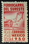 Stamps Mexico -  Tren y mapa