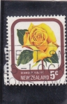 Stamps New Zealand -  rosa amarilla