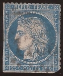 Stamps France -  Diosa Ceres  1871  25 céntimos