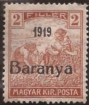 Stamps : Europe : Hungary :  Segadores. Baranya (Ocupación Serbia)  1919 2 fillér