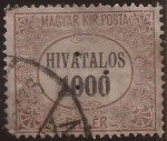 Stamps : Europe : Hungary :  Sello Oficial con triple perforación  1921  1000 fillér