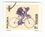 Stamps Poland -  Olimpiadas de Montreal. Ciclismo