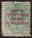Stamps Africa - Morocco -  Alfonso XIII. Zona de Protectorado Español en Marruecos  1916 5 céntimos