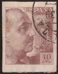 Stamps Europe - Spain -  General Franco  1940 sin dentar 10 céntimos