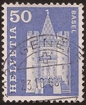 Stamps Switzerland -  Puerta de Spalen, Basilea  1960 50 cents