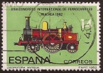 Stamps : Europe : Spain :  XXIII Congreso Internacional de Ferrocarriles. Locomotora 111   1982 14 ptas