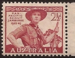 Stamps Australia -  Jamboree Pan-Pacífica de Scout's  1948  2,5 peniques australianos