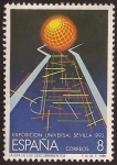 Stamps Spain -  EXPO'92 Sevilla. Abstracción del Recinto de la EXPO  1988 8 ptas