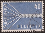 Stamps : Europe : Switzerland :  CEPT. Cable de siete venas  1957 40 céntimos