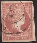 Stamps Europe - Spain -  Isabel II 1859 4 cuartos sin filigrana
