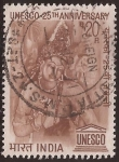 Stamps India -  25 Aniversario de la UNESCO  1971 20 paisas